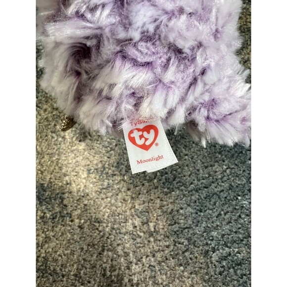 Ty Beanie Boos 6”  Moonlight Purple Owl, Glitter, Plush Stuffed Animal! - Picture 4 of 5